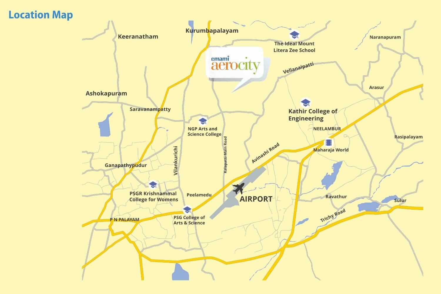 Emami Aerocity Coimbatore Location Map